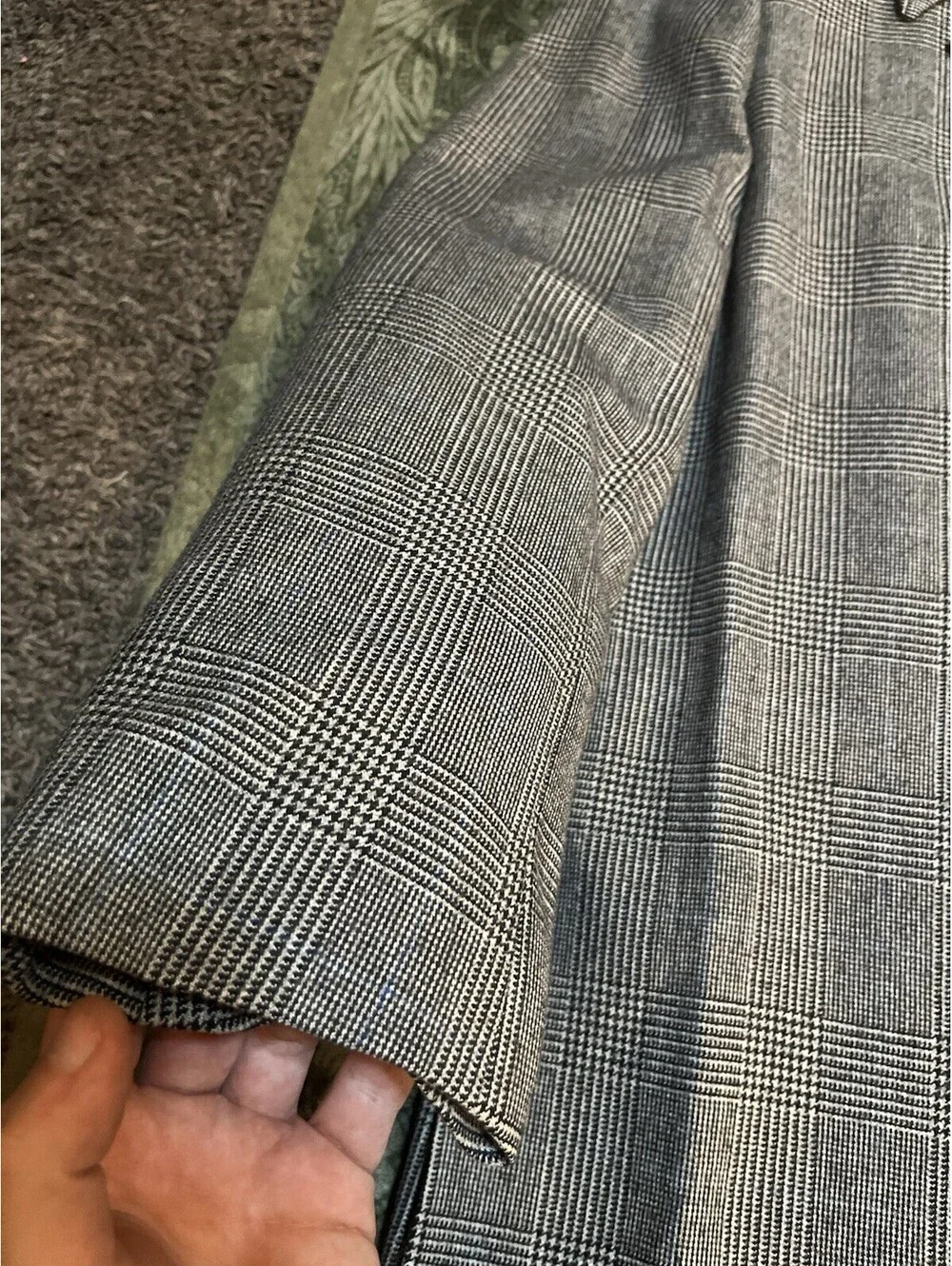 VTG 70s Jacques Esterel Paris Men's Wool Suit 40R 32x30 Double Breasted Plaid